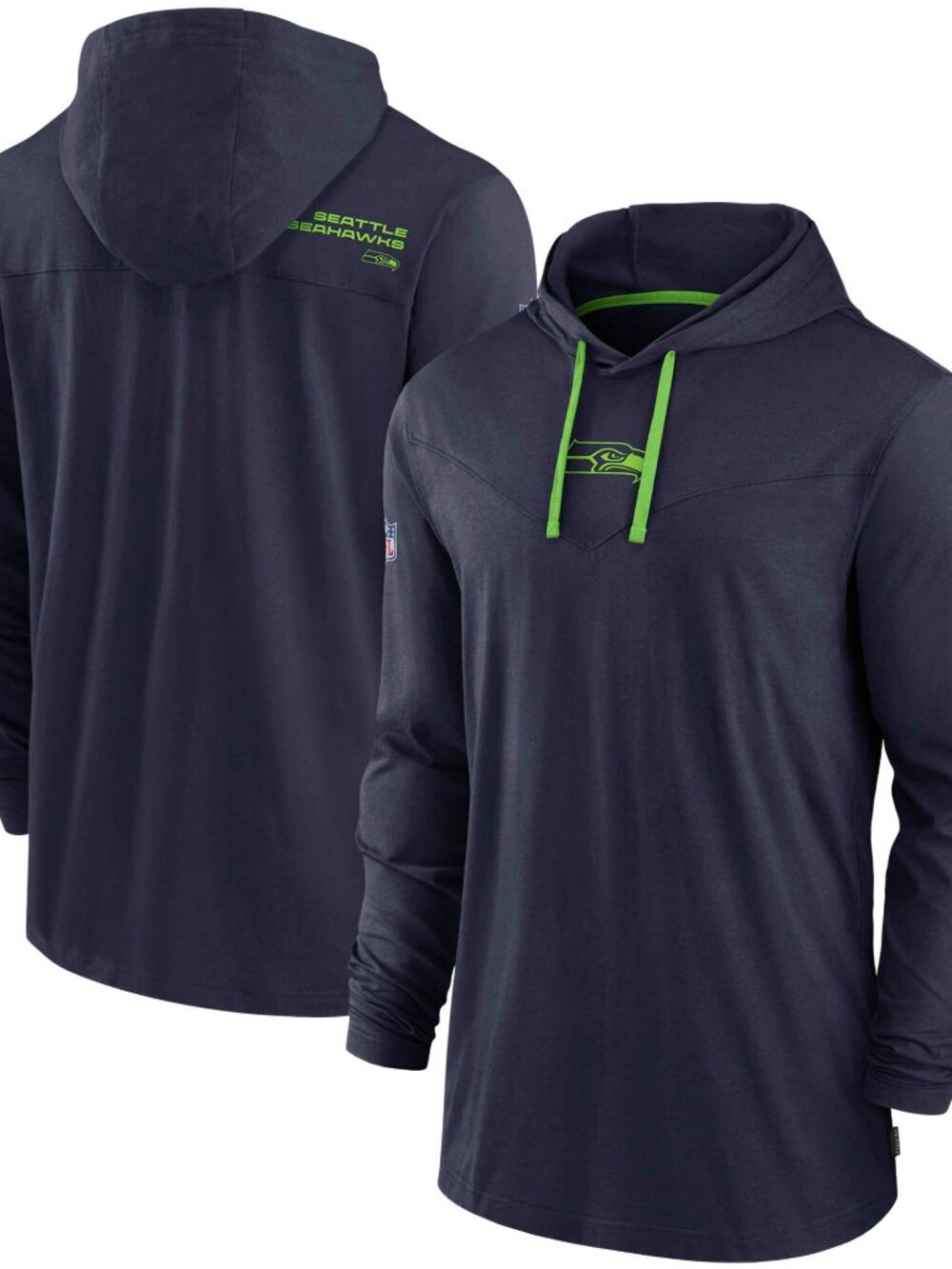 Men's Nike Navy Seattle Seahawks Sideline Hoodie Tri-Blend Long Sleeve Size L